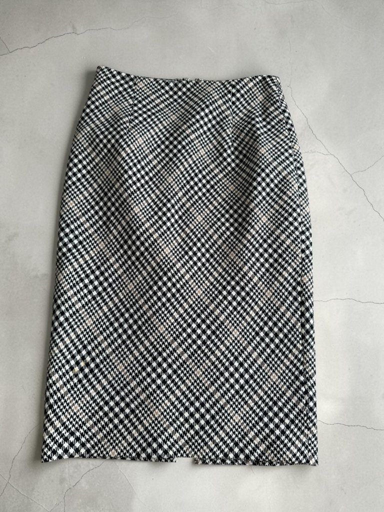 White House Black Market Gray Plaid High Waist Skirt Size 00